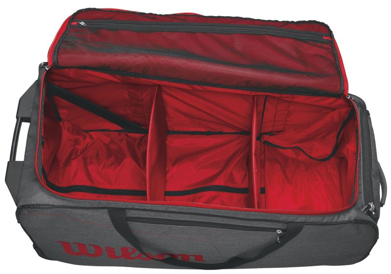 wilson-traveler-wheeled-coach-duffel-grey-red-2 Wilson Traveler Wheeled Coach Duffel - grey/red