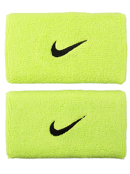 Nike Swoosh Double-Wide Wristbands - atomic green/black