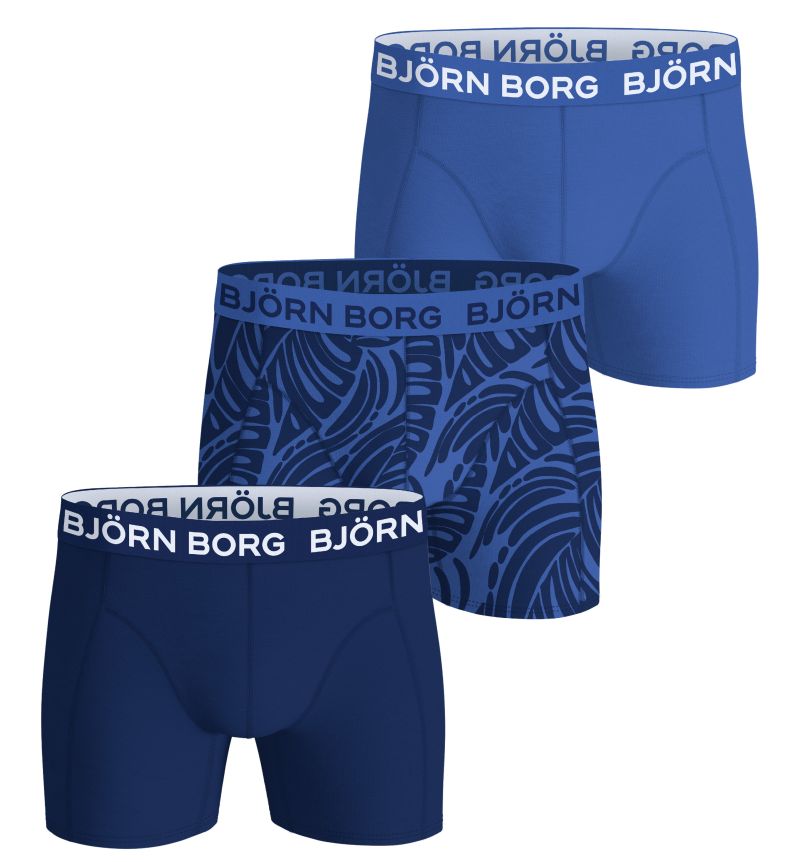 Björn Borg Cotton Stretch 3P - blue/print/white