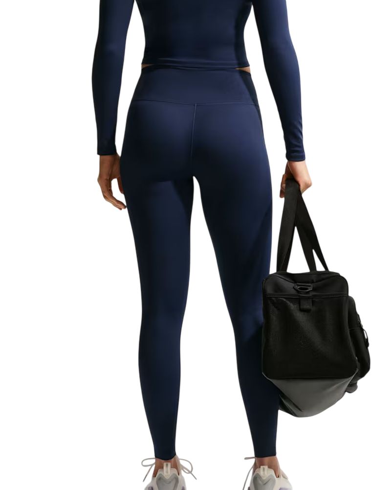 Nike One Seamless Front High Waisted Full Length - midnight navy/white