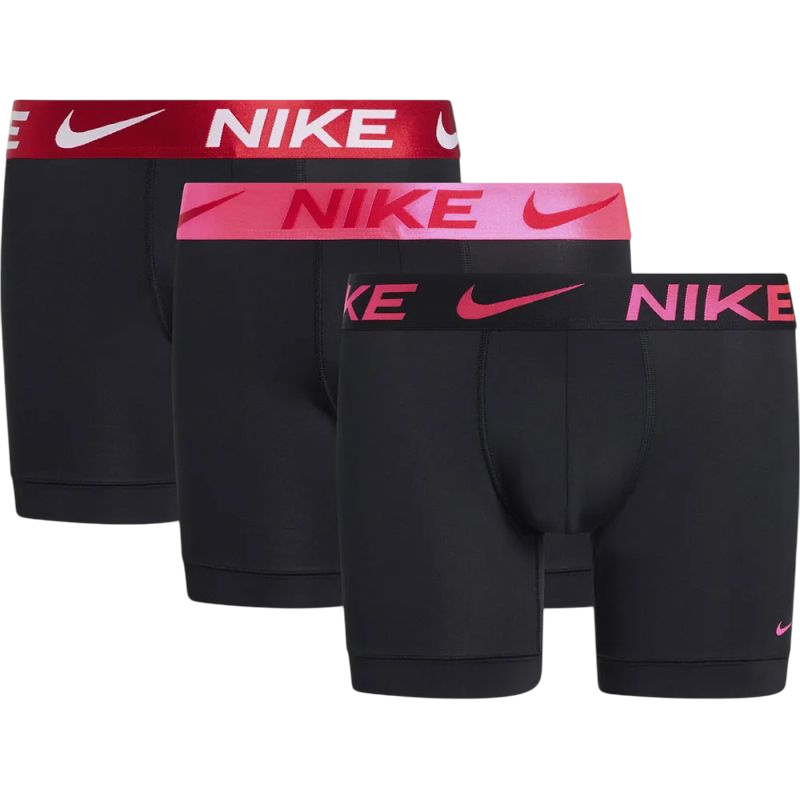 Nike Dri-Fit Essential Micro Boxer 3P - black/pink/red
