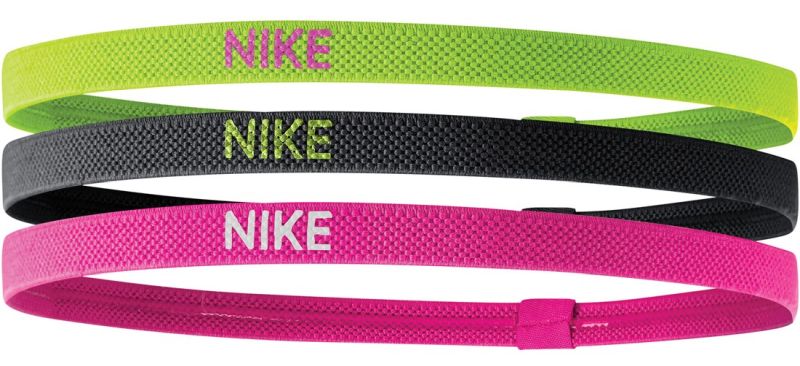 Nike Elastic Hairbands 3PK - volt/black/hyper pink