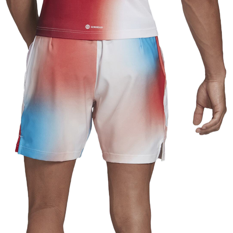 Adidas Melbourne Print Shorts M - white/vivid red/sky rush
