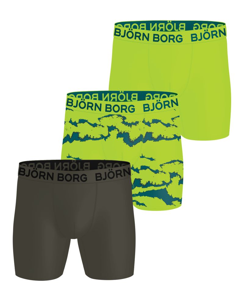 Björn Borg Sports Microfiber 3P - green/print