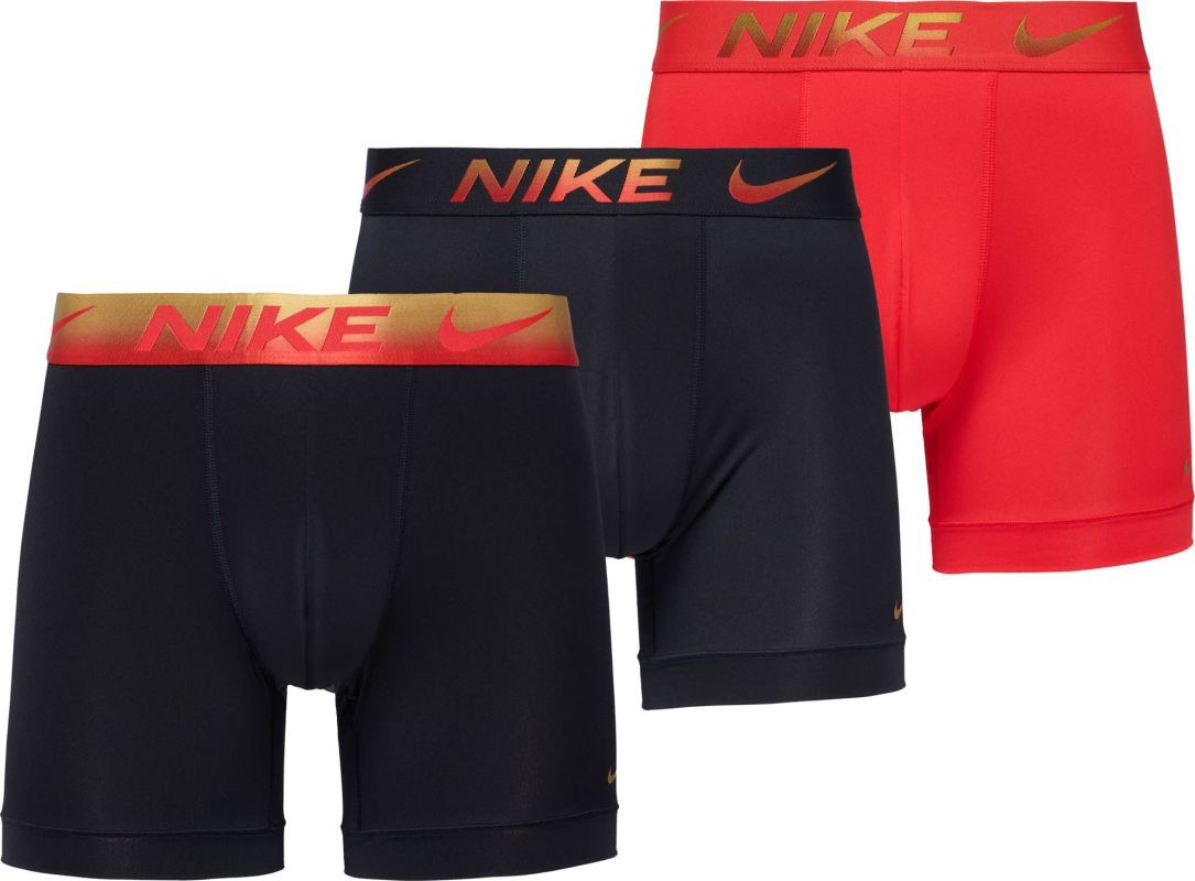 Nike Dri-Fit Essential Micro Brief 3P - university red/black/metallic gradient