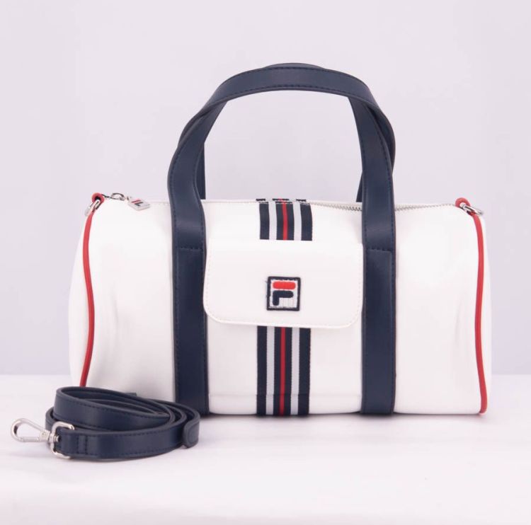 Fila Heritage Double Duffle - bright white/black iris/true red