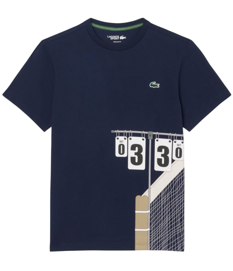 Lacoste Ultra Dry Tennis Heritage Print - midnight blue