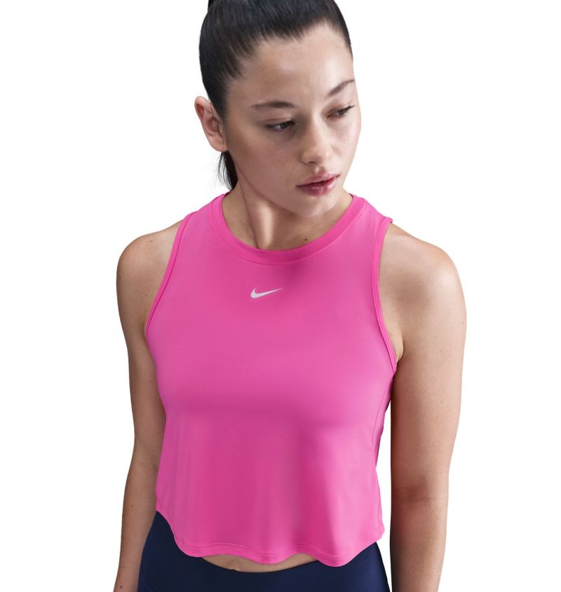 Nike One Classic Dri-Fit Cropped Tank - playful pink/white