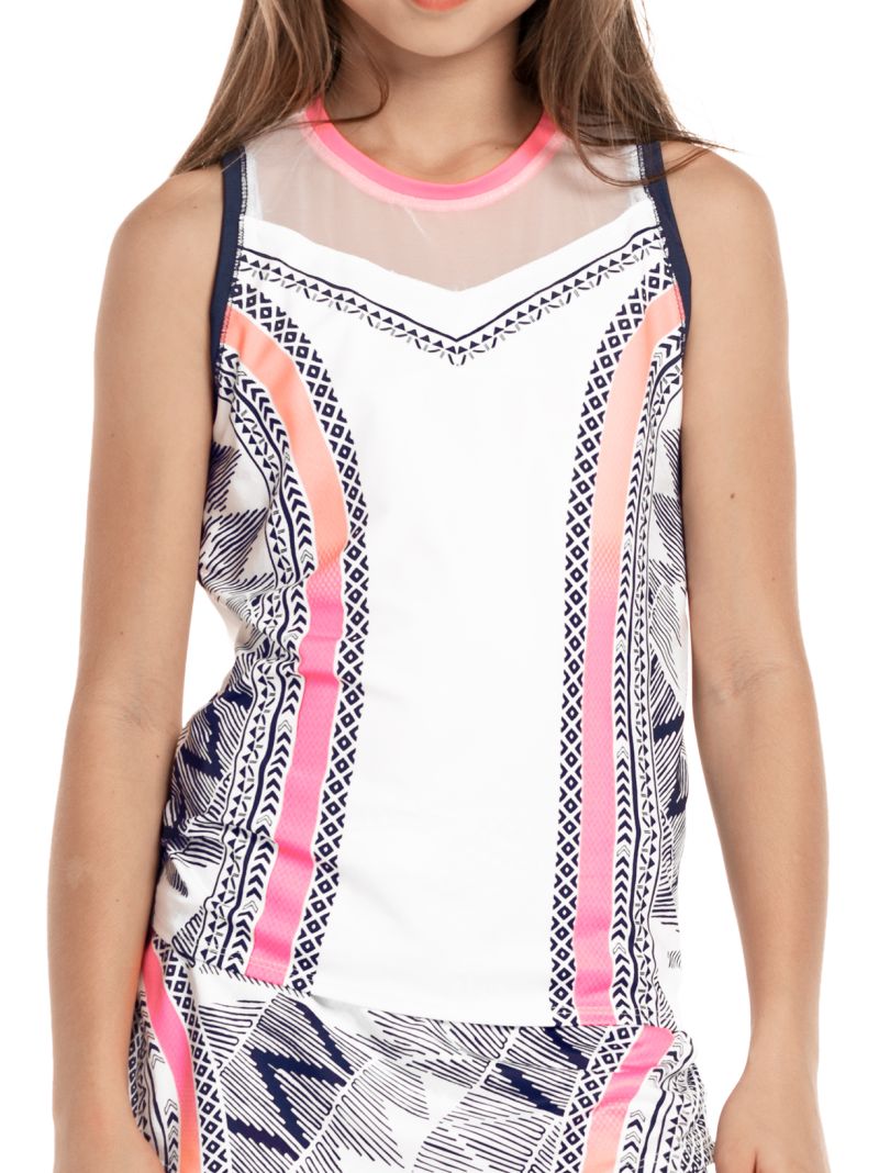 Lucky in Love Santa Fe Glow Tank - neon pink