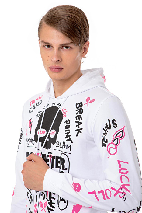 hydrogen-graffiti-hoodie-man-white-fuchsia-6 Hydrogen Graffiti Hoodie Man - white/fuchsia
