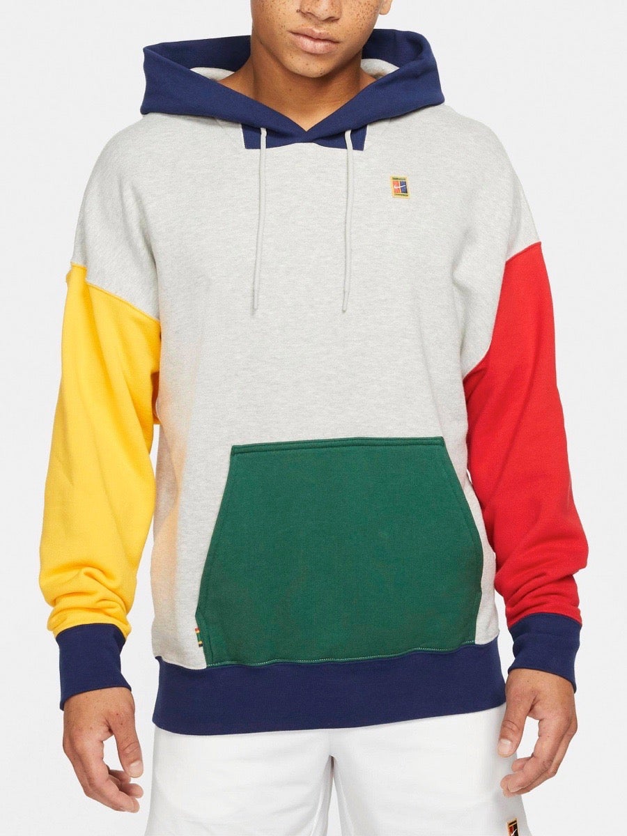 Nike Court Fleece Hoodie Heritage - grey heather/gorge green Nike Court Fleece Hoodie Heritage - grey heather/gorge green