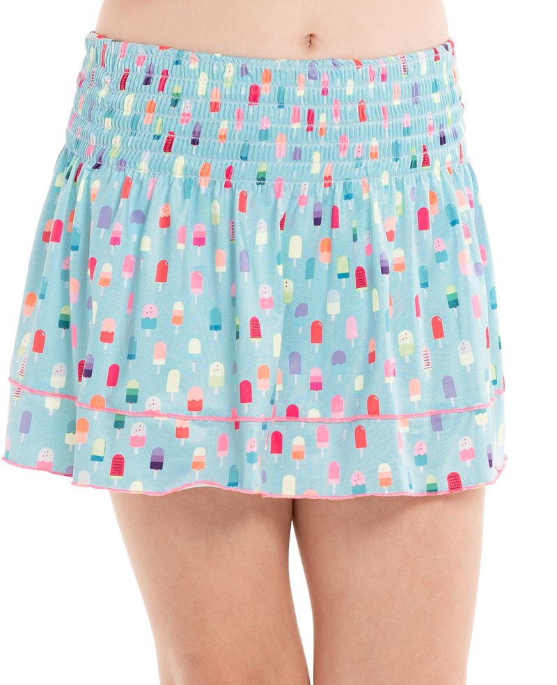 Lucky in Love Novelty Print Popsicle Smocked Skirt - multicolor
