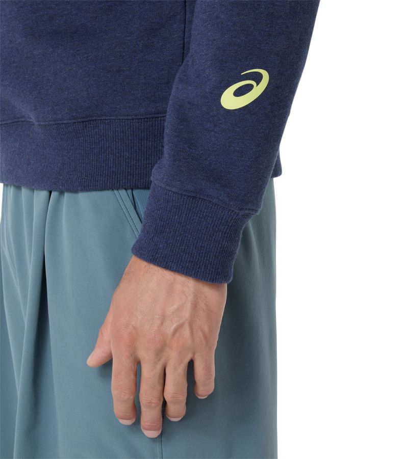 Asics Court Core Graphic Half Zip - midnight heather Asics Court Core Graphic Half Zip - midnight heather