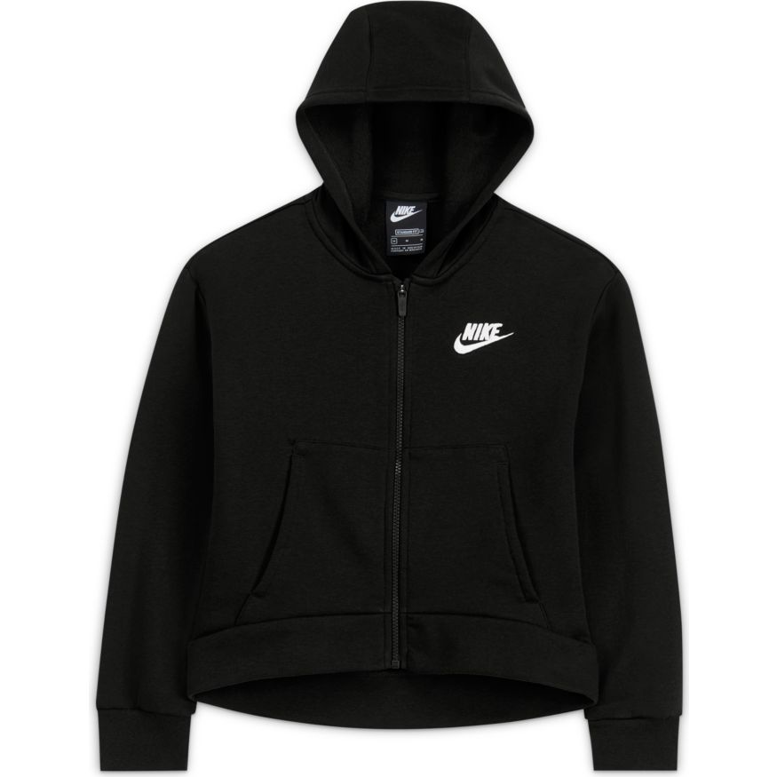 nike-sportswear-club-fleece-fz-hoodie-g-black-white-1 Nike Sportswear Club Fleece FZ Hoodie G - black/white