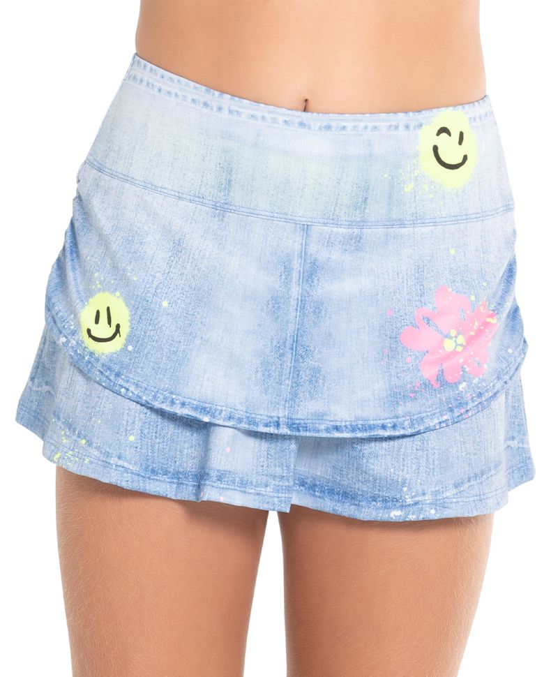 Lucky in Love Novelty Print Smiles For Miles Skirt