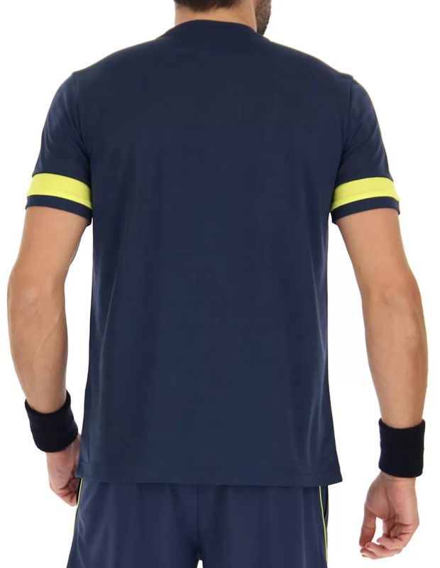 Lotto Superrapida V Tee - dark denim/acid yellow