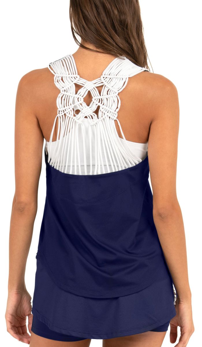 Lucky in Love Macramé Core Singlet Women - white/midnight