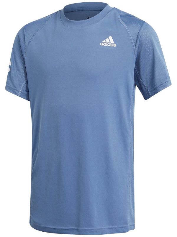 Adidas Club 3 Stripes Tee Boy - crew blue/white