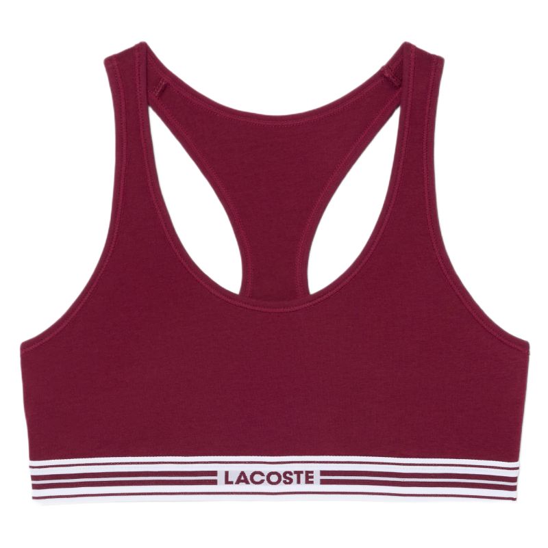 Damski stanik Lacoste Heritage Racer Back - burgundy