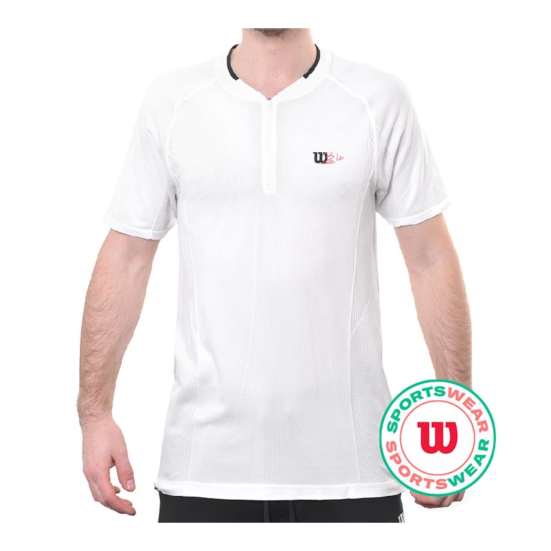 WL1101509_logo Wilson Players Seamless Zip Henley 2.0 - bright white