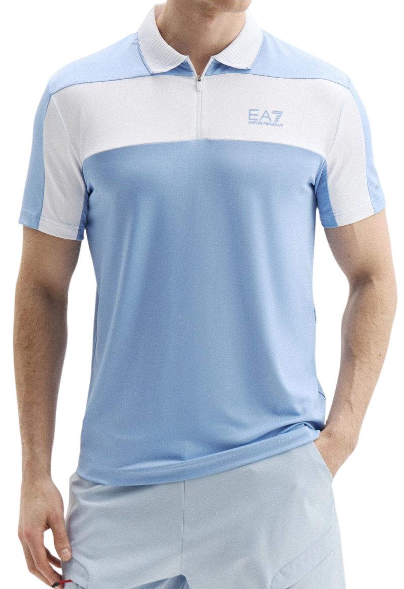 EA7 Tennis Pro Zip-Up Shirt - bel air blue 