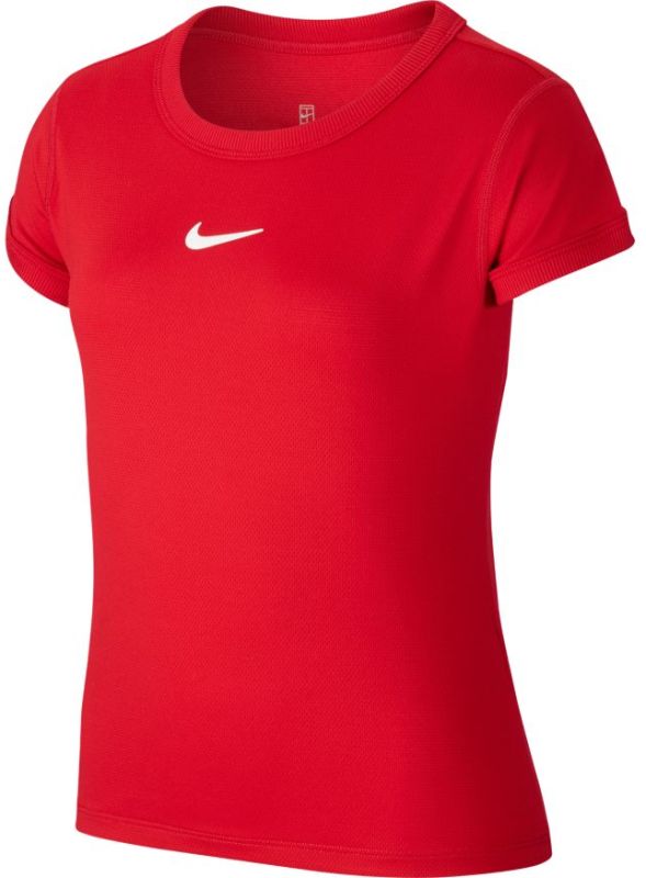 Nike Court G Dry Top SS - gym red/white