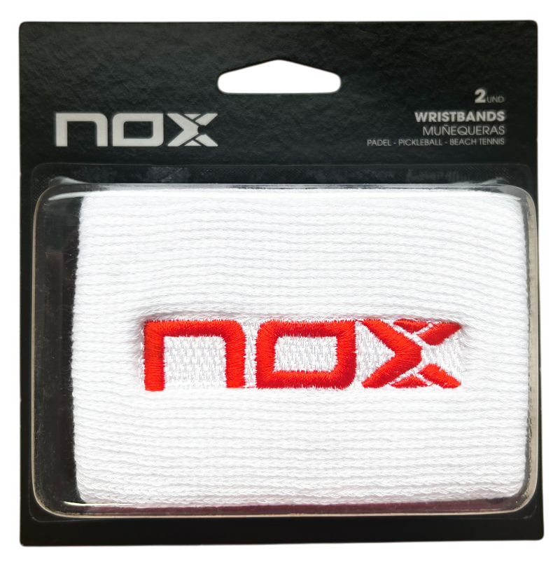 NOX Sport Wirstband 2P - white/red NOX Sport Wirstband 2P - white/red