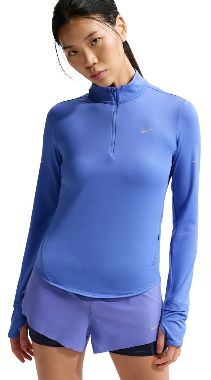 Nike Dri-Fit Swift UV 1/4-Zip Running - blue/reflective silver