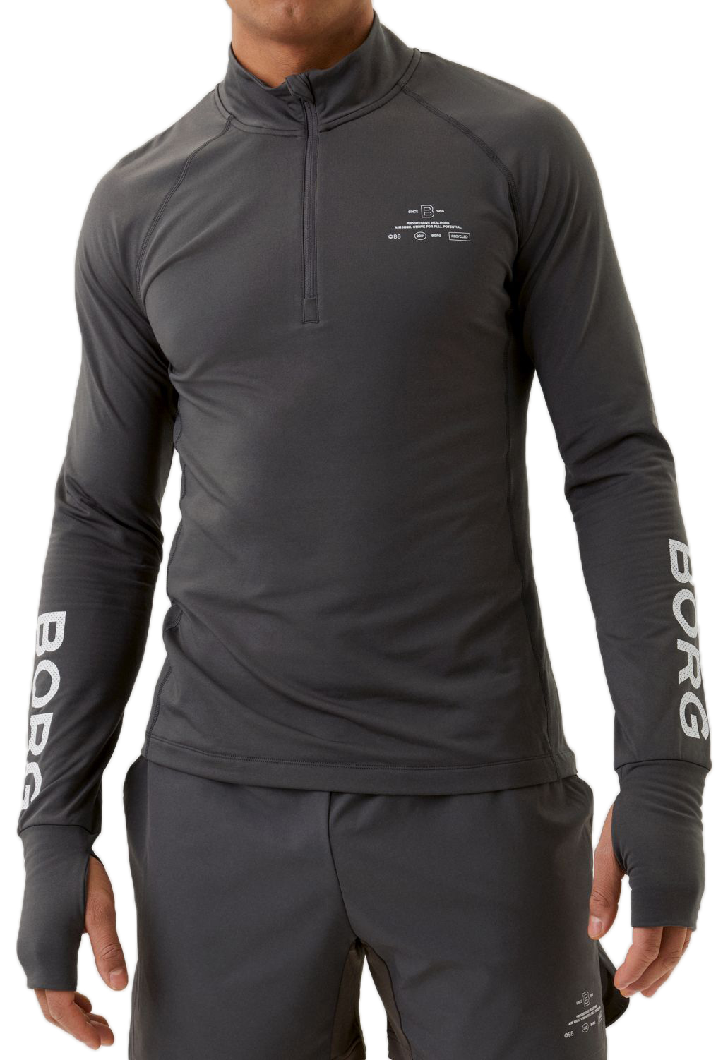 10000636_BK009_1RBzaZDhSoeWCx Björn Borg Borg Graphic Midlayer Half Zip M - pavement