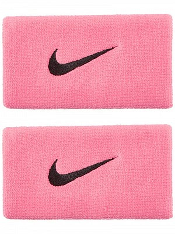 Nike Swoosh Double-Wide Wristbands - pink gaze/oil grey