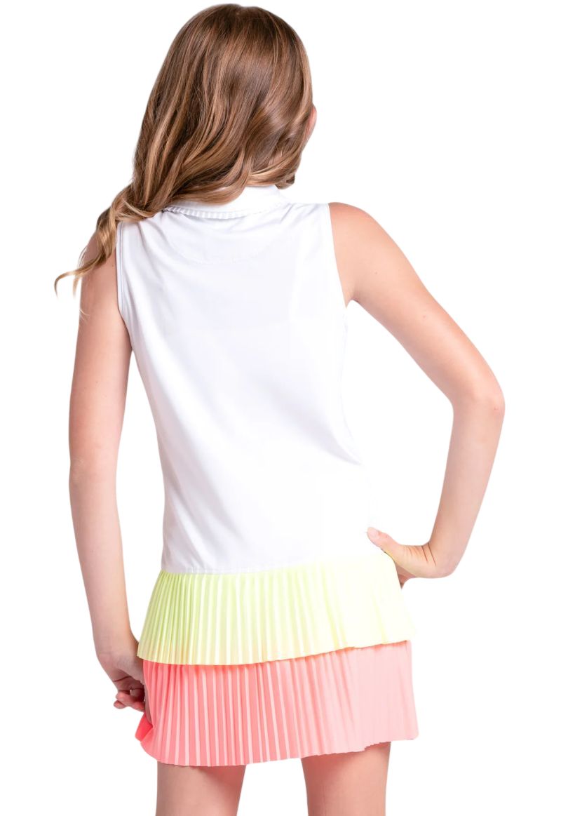 Lucky in Love Match Pleated Polo - wihite Lucky in Love Match Pleated Polo - wihite