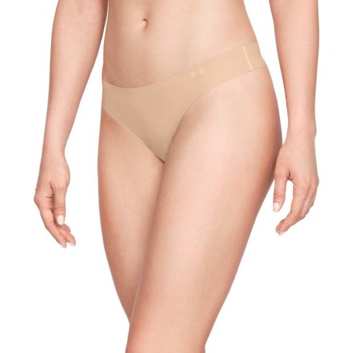 Under Armour Women's UA Pure Stretch Thong Underwear 3-Pack - brown pink