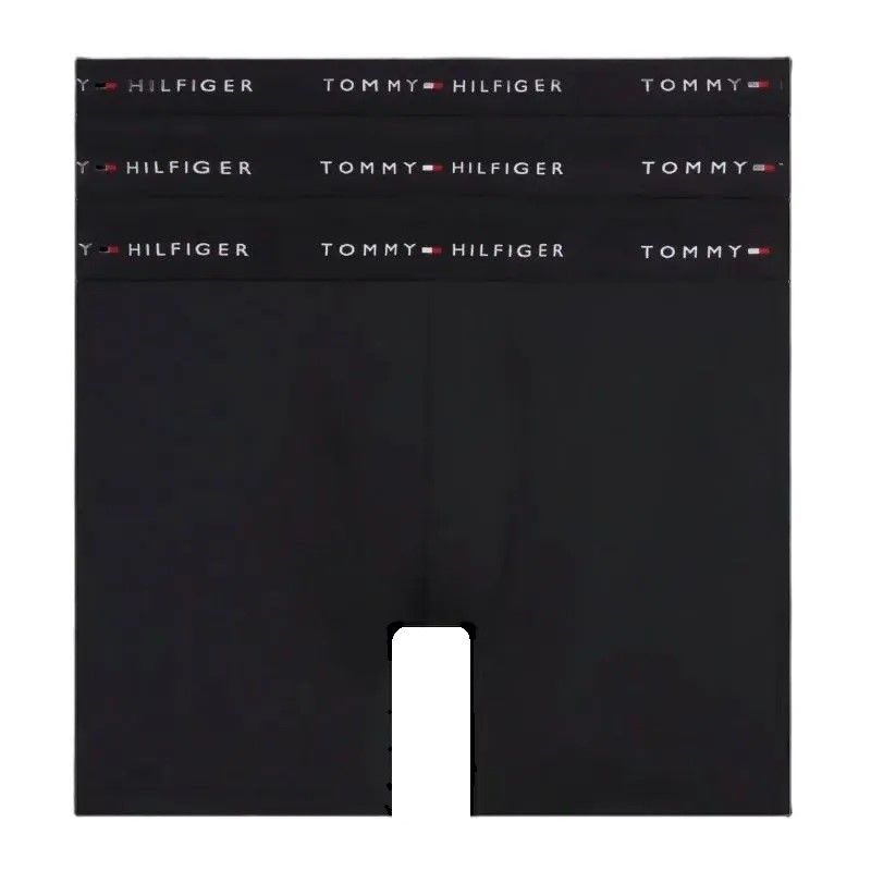 Męskie bokserki Tommy Hilfiger Stretch Microfiber Long Boxer 3P - black