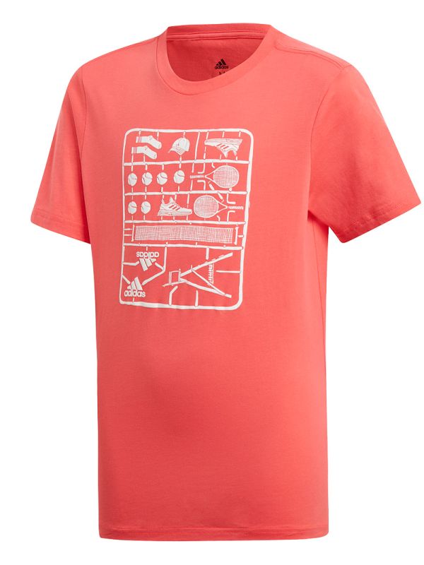 Adidas Kids GraphicTee - shock red