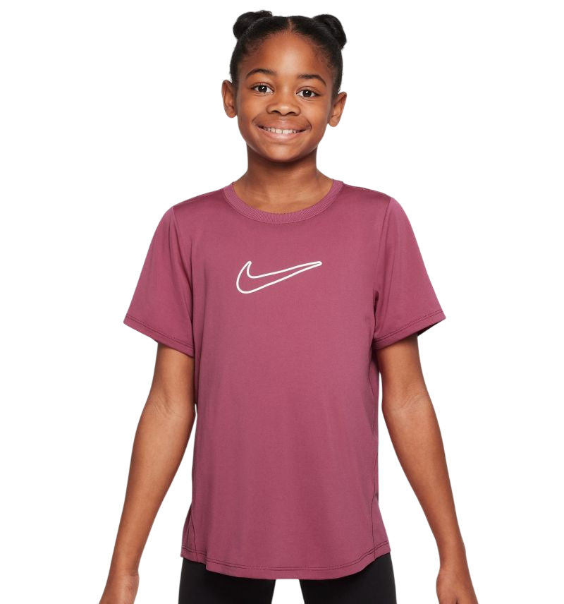 Nike Kids One Fitted Dri-Fit Short Sleeve - sweet beet/white