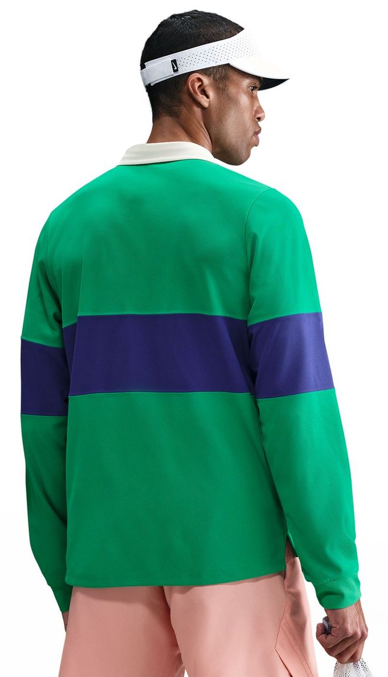 Nike Court RG Dri-FIT Advantage Slam Long Sleeve Tennis - stadium green/deep night/white 