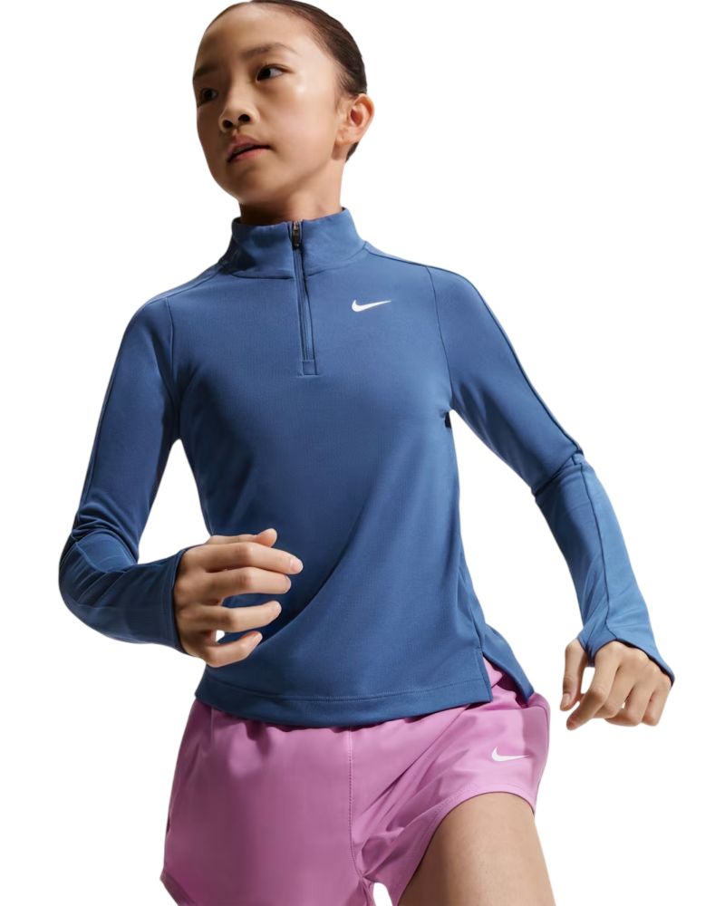 Nike Girls Dri-FIT Long-Sleeve 1/4-Zip - mystic navy/white Nike Girls Dri-FIT Long-Sleeve 1/4-Zip - mystic navy/white