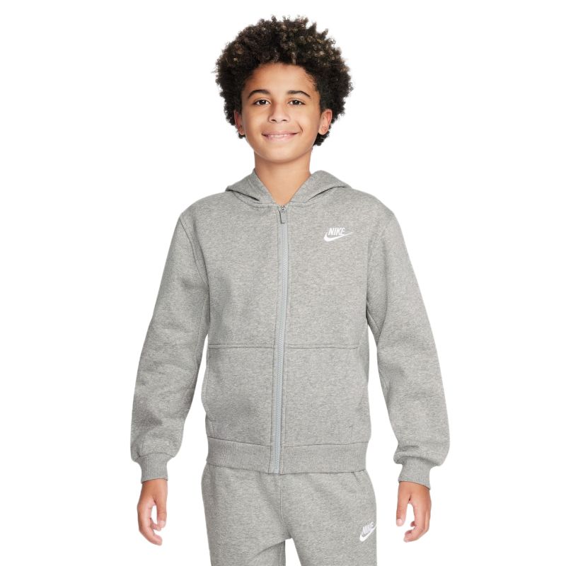 Nike Club Fleece Full-Zip - dark grey heather/white Nike Club Fleece Full-Zip - dark grey heather/white