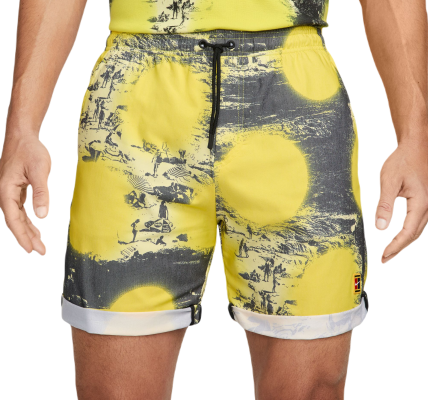 Nike Dri-FIT Heritage Print Tennis Shorts - opti yellow