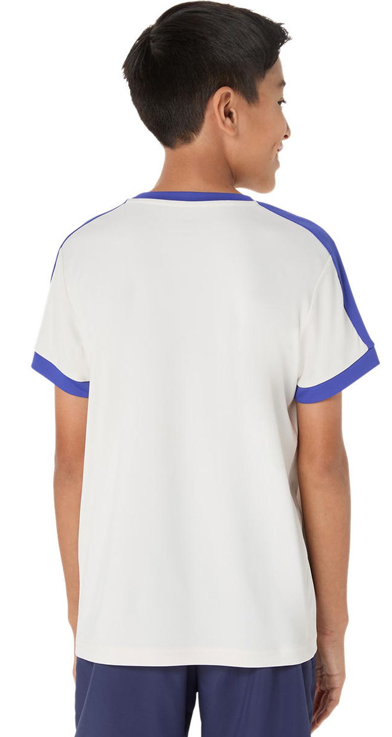 Asics Boys Tennis Short Sleeve - cream/dark cobalt