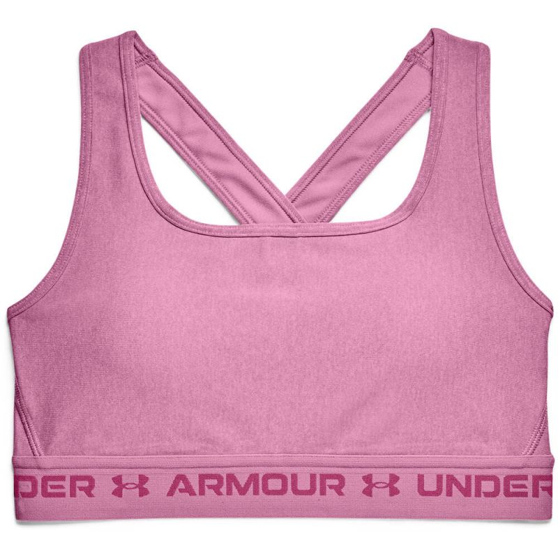 Under Armour Crossback Mid Heather Bra - planet pink/pink