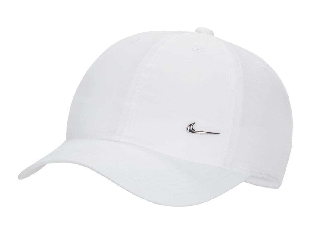 Nike Dri-Fit Club Unstructured Metal Swoosh Youth Cap - white