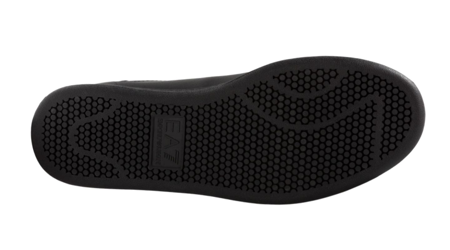 EA7 Unisex Leather Sneaker - triple black 