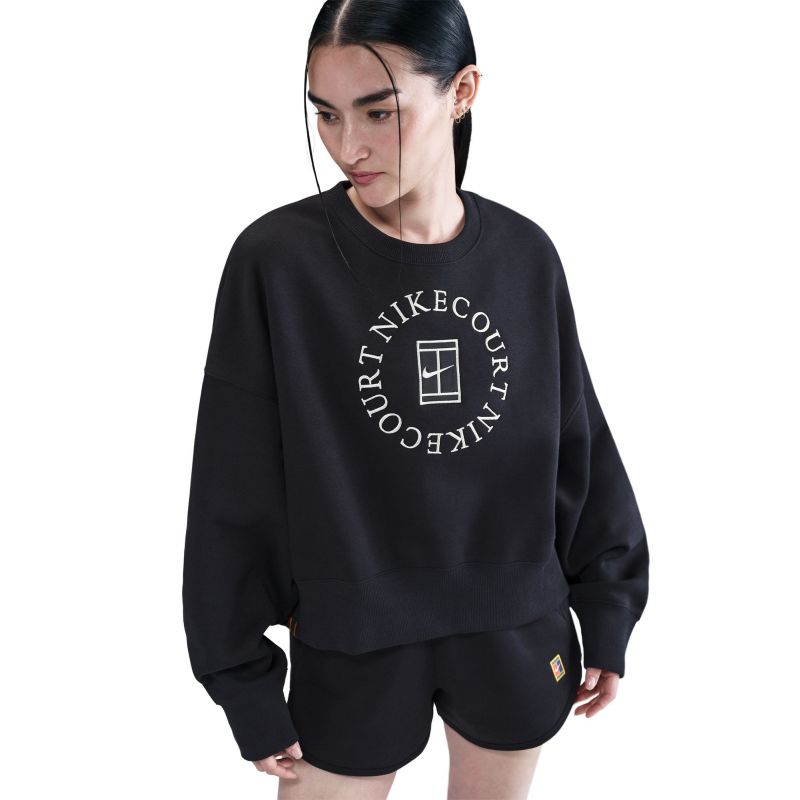 Nike Court Heritage Phoenix Fleece Over Oversized Crew Neck - black/anthracite