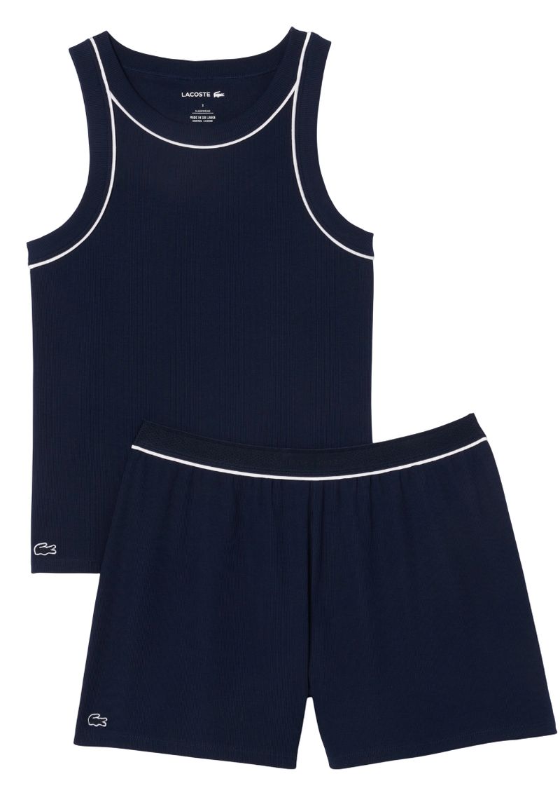 Lacoste Ribbed Cotton Pyjama Set