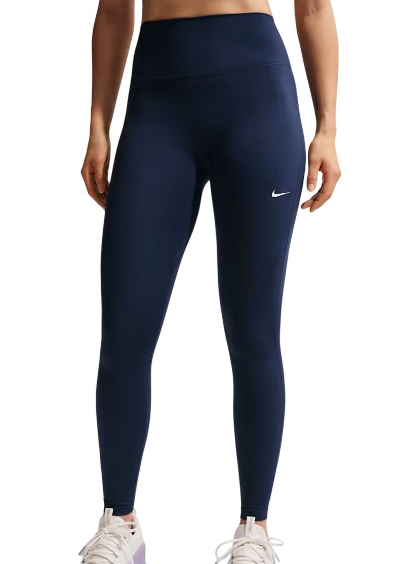 Nike One Seamless Front High Waisted Full Length - midnight navy/white