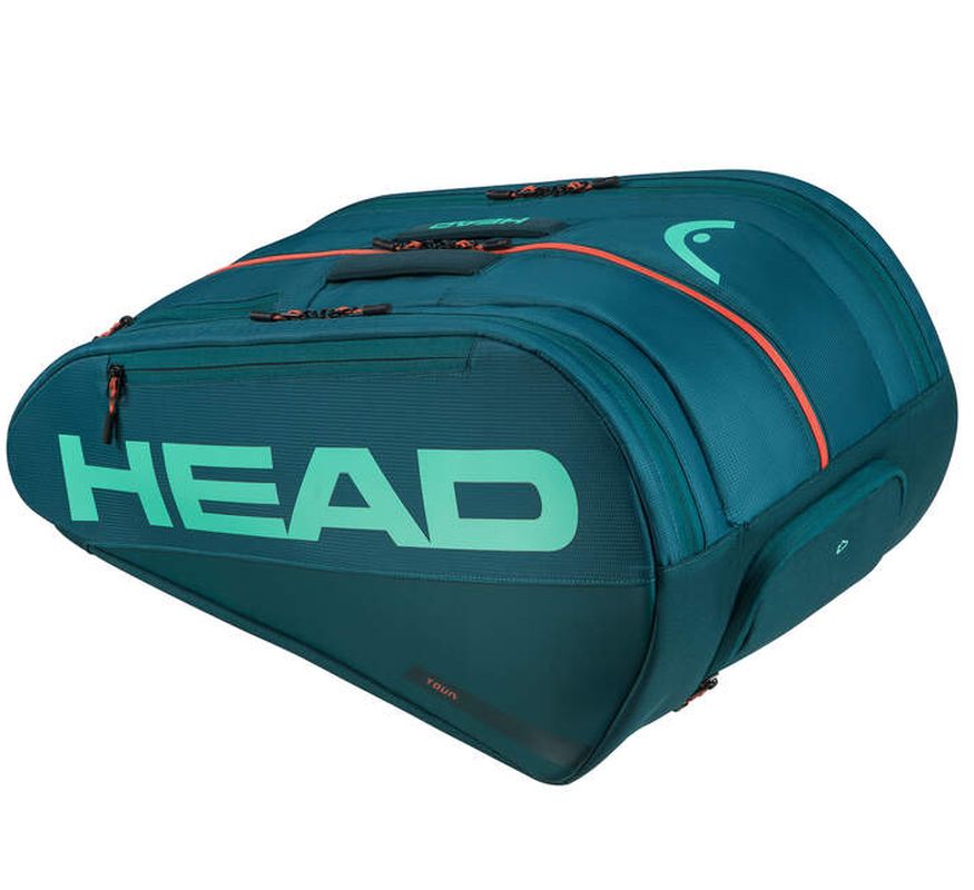 Head Tour Padel Bag L - green/orange Head Tour Padel Bag L - green/orange