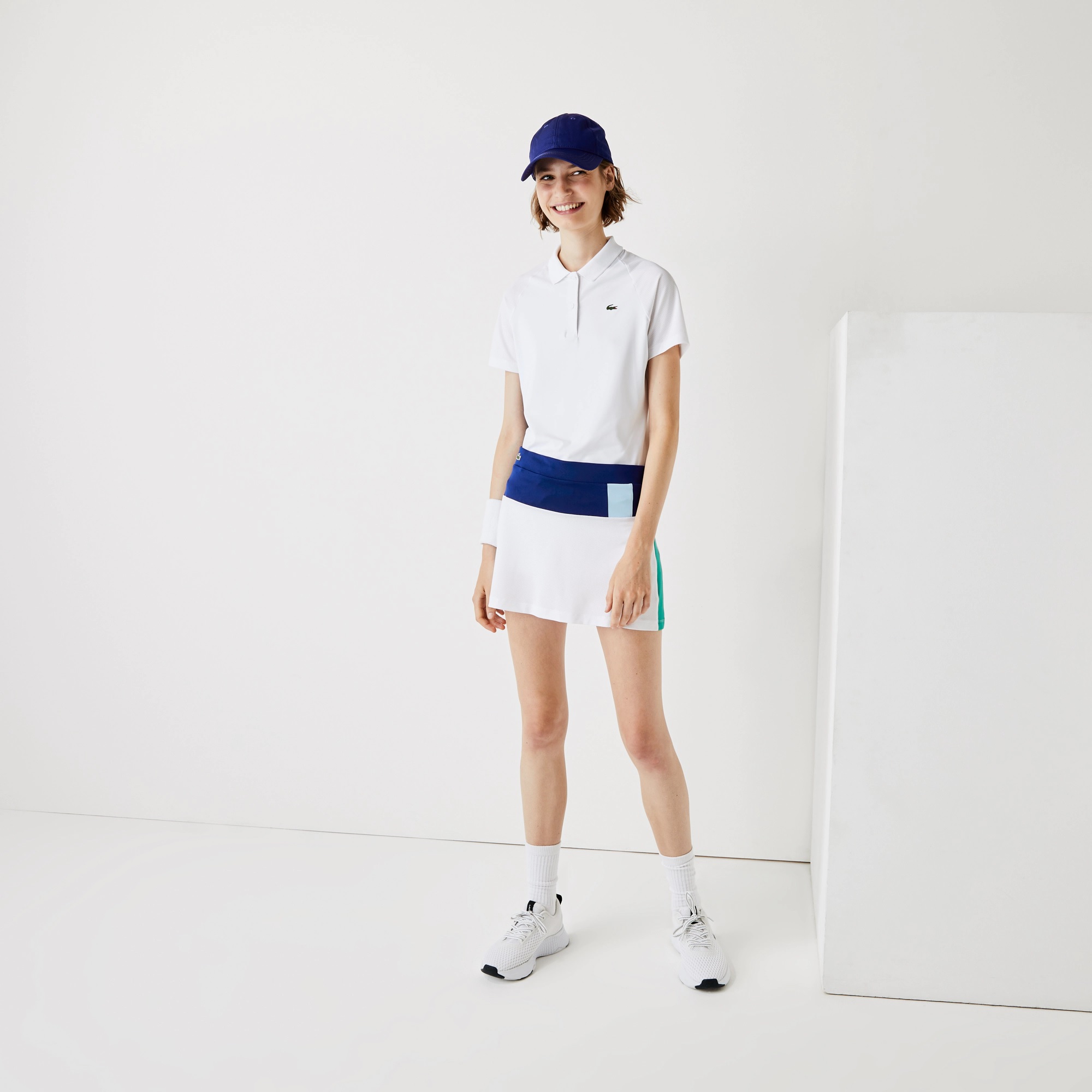 Lacoste SPORT Breathable Stretch Tennis Skirt - blue/white/yellow/green