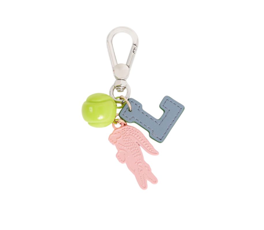 Lacoste Tennis Ball Croodile L Charms Key Ring - steward clair/clay