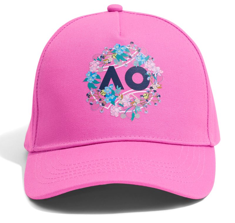 Australian Open Womens Floral Cap (OSFA) - opera mauve